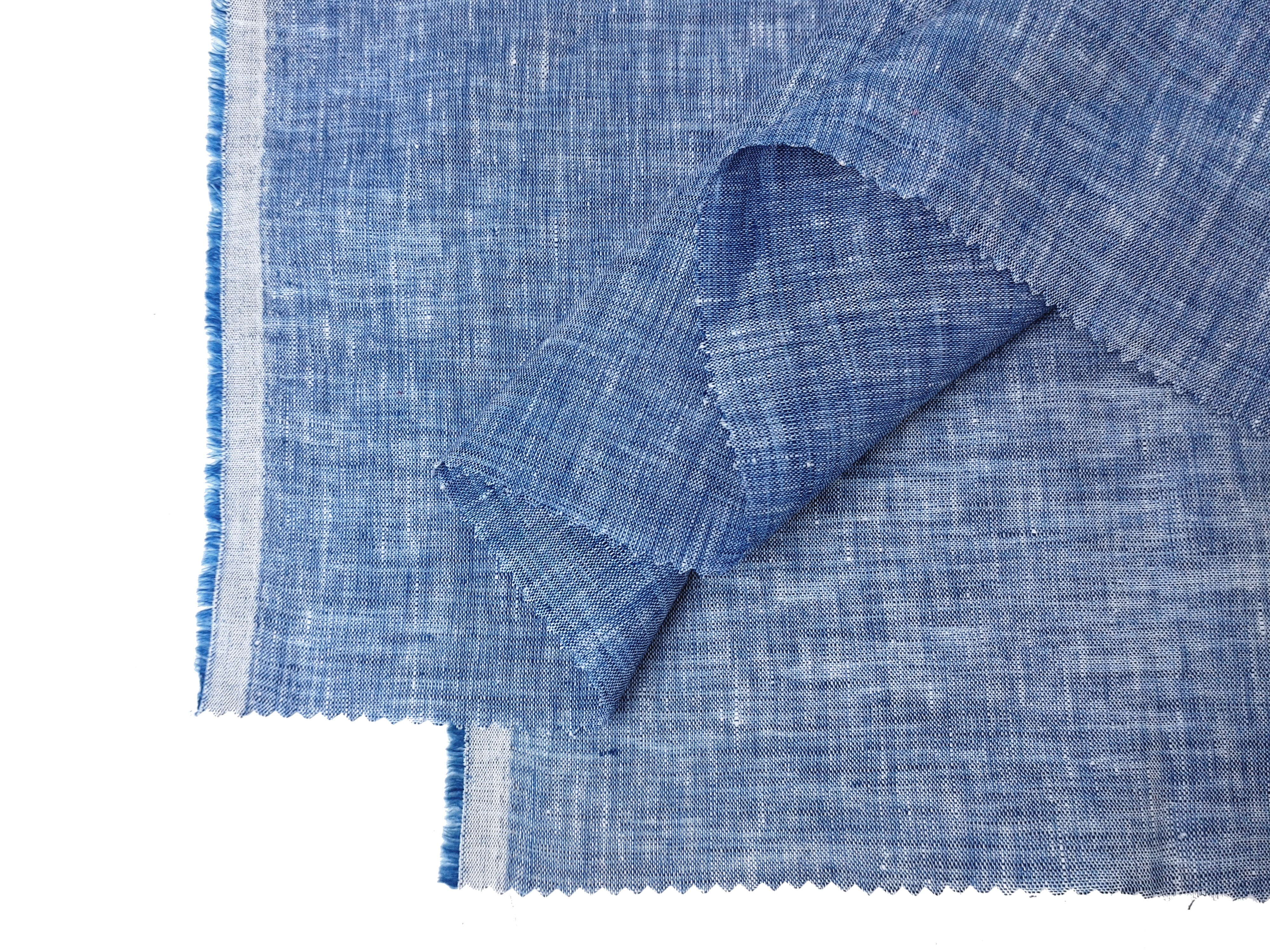 100% Linen Chambray Fabric – Soft Pre-Washed Lightweight 4918 4135