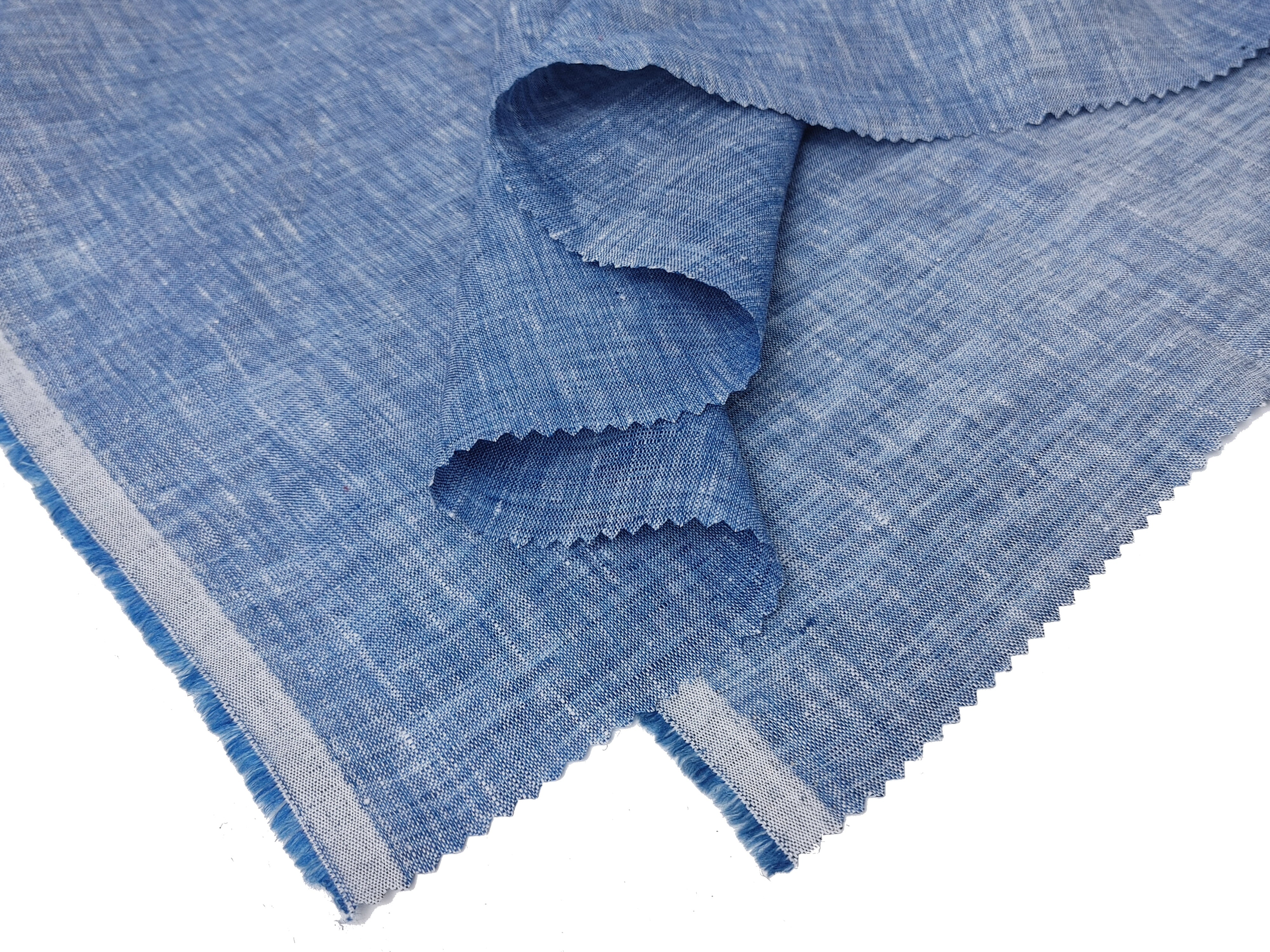 100% Linen Chambray Fabric – Soft Pre-Washed Lightweight 4918 4135