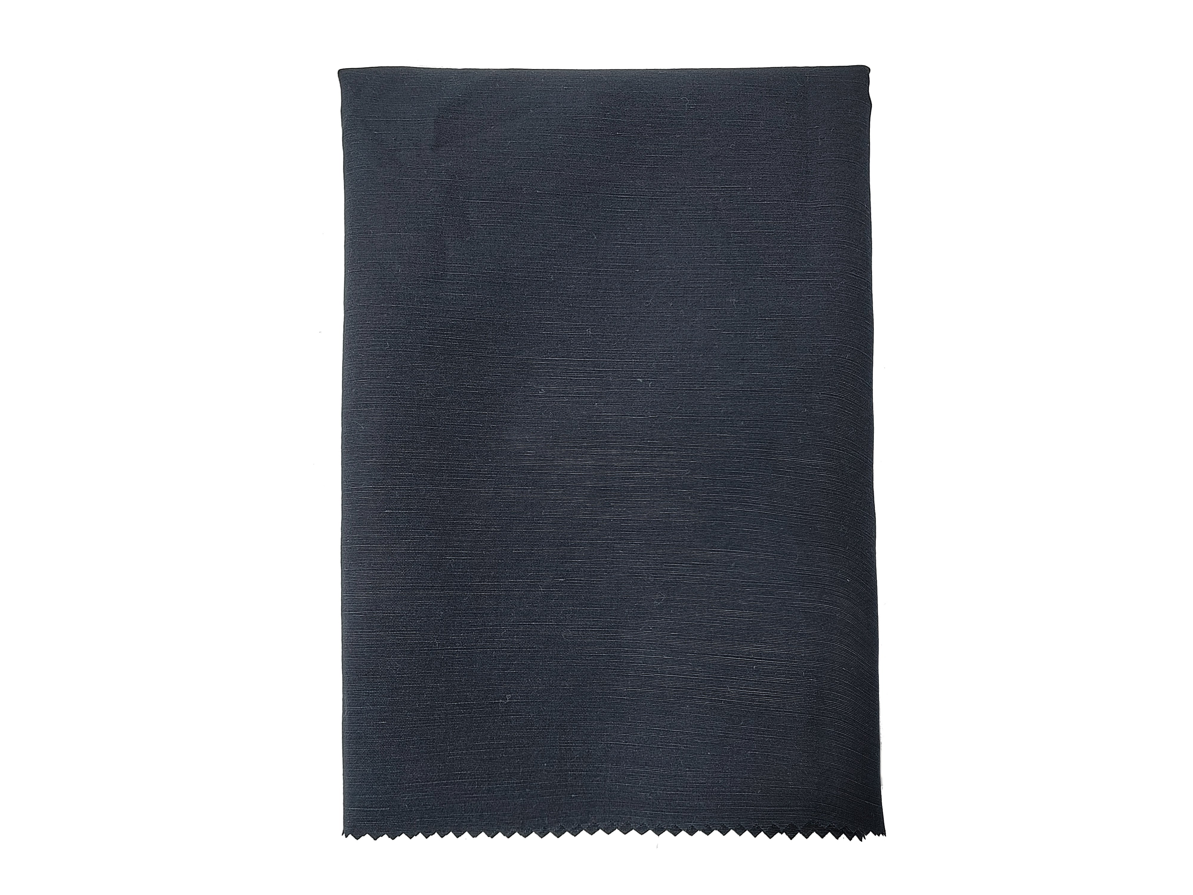 High-Density Linen-Cotton Fabric – Dark Navy, Enzyme Bio-Washed for Softness 2505