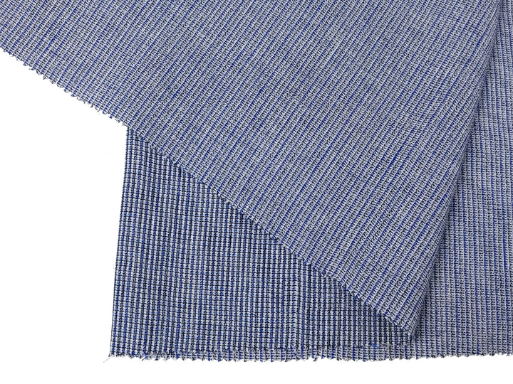 Blue Linen Blended Fabric with Stretch - Unique Dobby Weave, Soft and Durable 8011