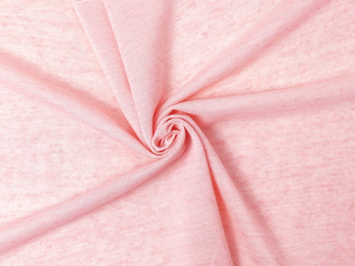Pink Melange Linen-Nylon Blend Knit Fabric 4387