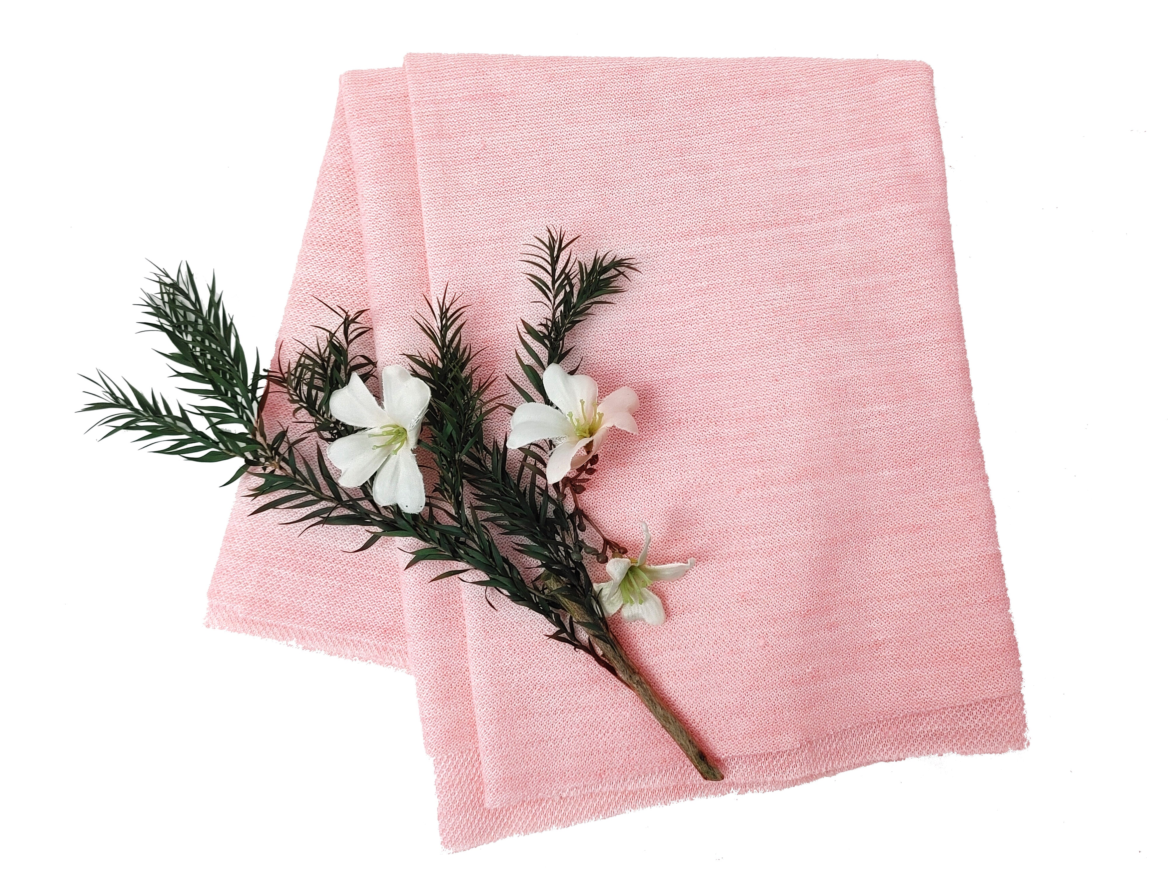 Pink Melange Linen-Nylon Blend Knit Fabric 4387