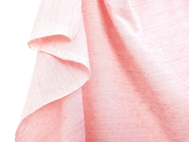 Pink Melange Linen-Nylon Blend Knit Fabric 4387