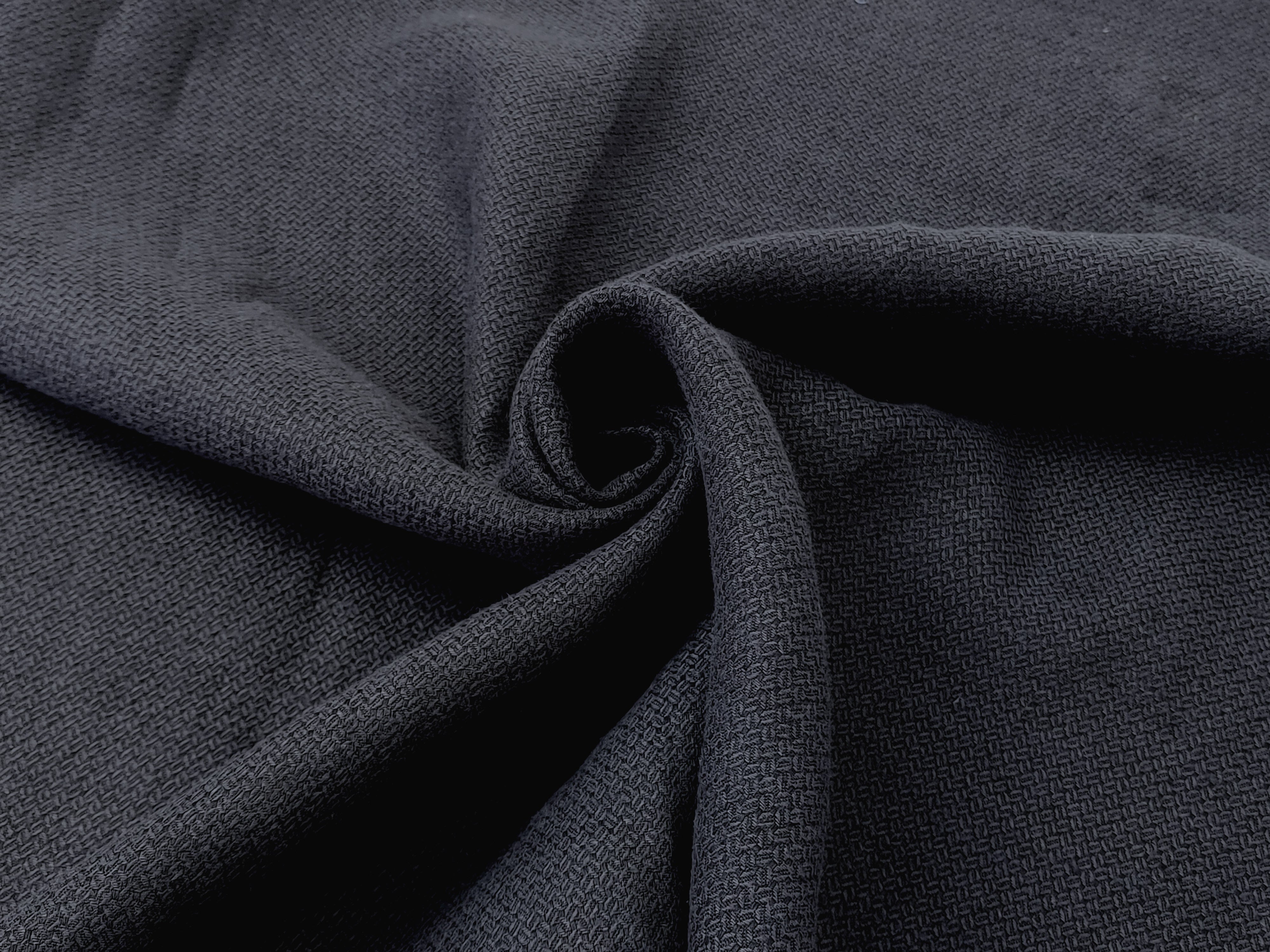 100% Linen Fabric in Dark Grey with Coffee Bean Shaped Dobby Weave – Light to Medium Weight 4824