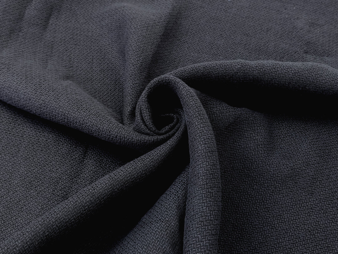 100% Linen Fabric in Dark Grey with Coffee Bean Shaped Dobby Weave – Light to Medium Weight 4824