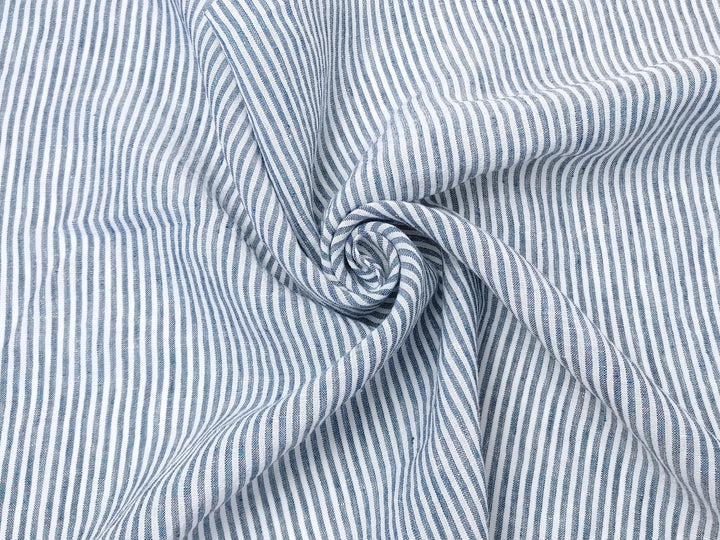 Linen Rayon Tencel Blend Fabric with Stripe Pattern – Soft, Lightweight, Pre-Washed 8015 8016
