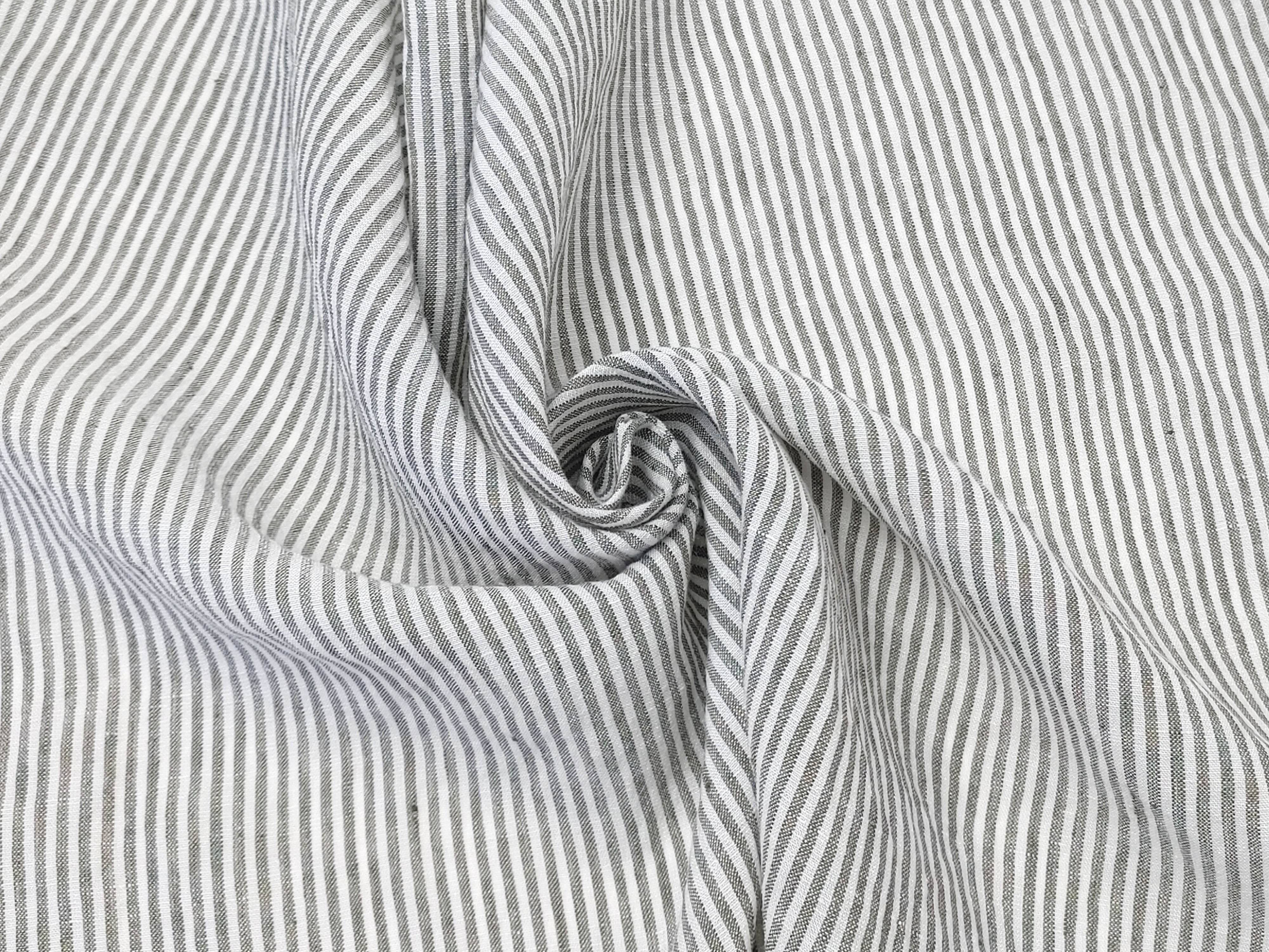 Linen Rayon Tencel Blend Fabric with Stripe Pattern – Soft, Lightweight, Pre-Washed 8015 8016