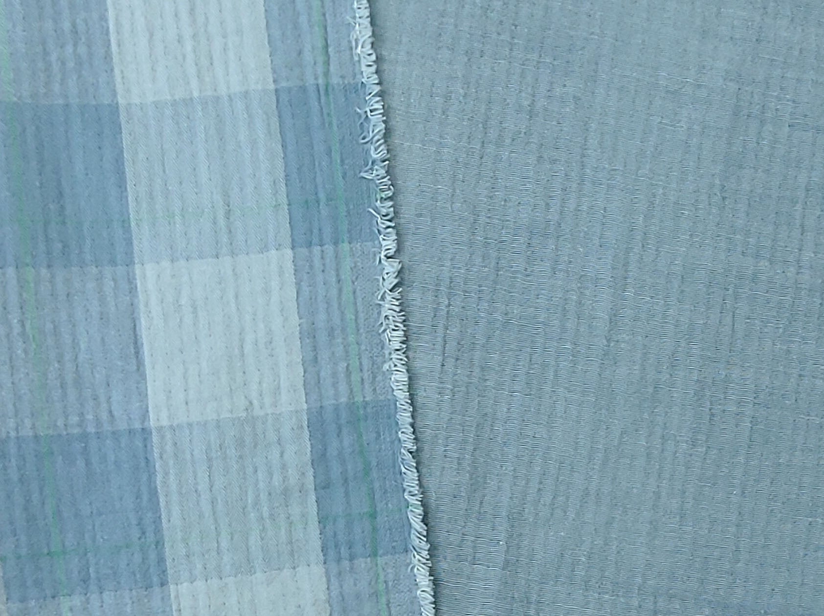 100% Cotton Double-Faced Fabric with Subtle Window Pane Check Pattern and Subtle Wrinkle Effect 8123 8124