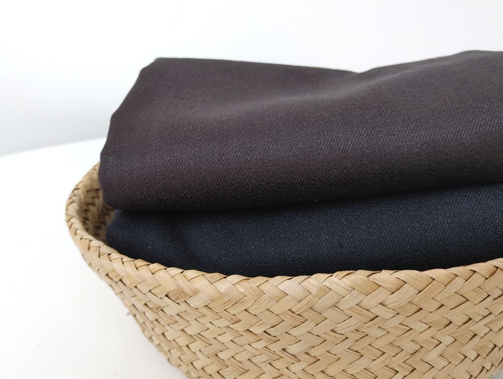 Wool Linen Blend Fabric – Twill Weave, Medium-Heavy  6676 6677