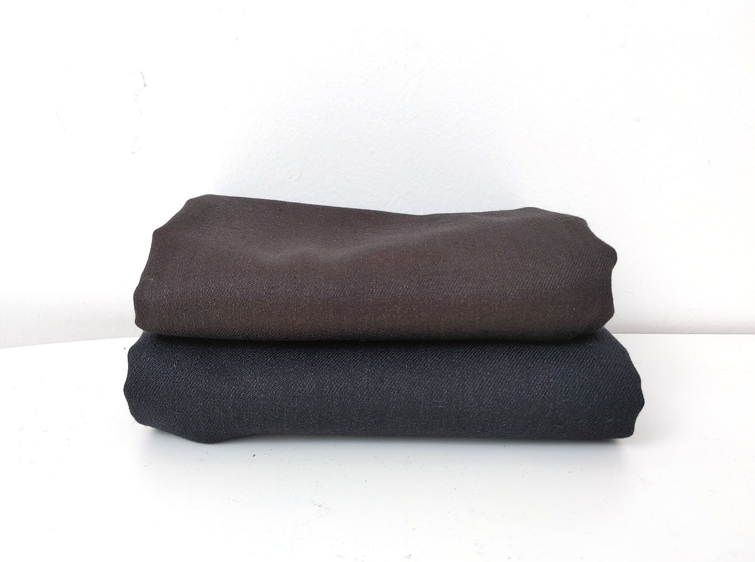 Wool Linen Blend Fabric – Twill Weave, Medium-Heavy  6676 6677