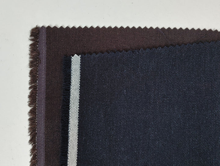 Wool Linen Blend Fabric – Twill Weave, Medium-Heavy  6676 6677