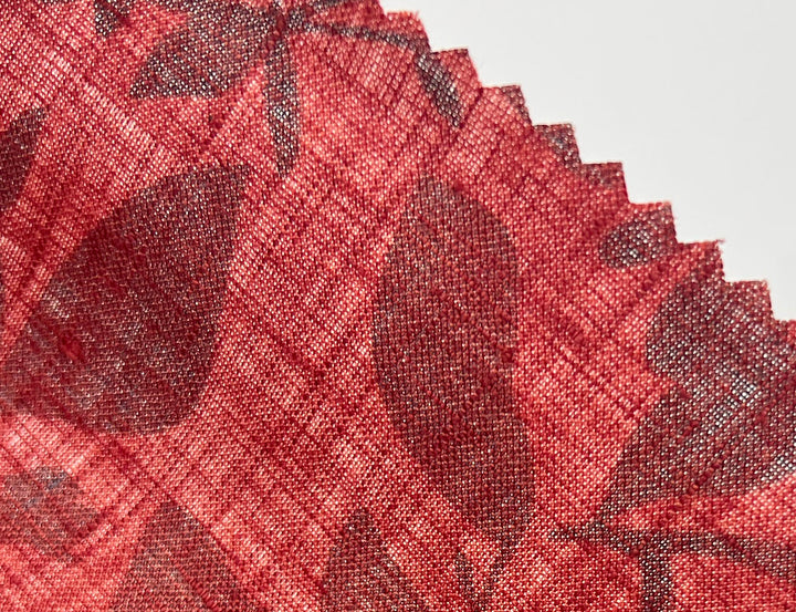 100% Linen Fabric – Lightweight Delavé Leaf Print, Soft Handfeel  7343 8189 8190
