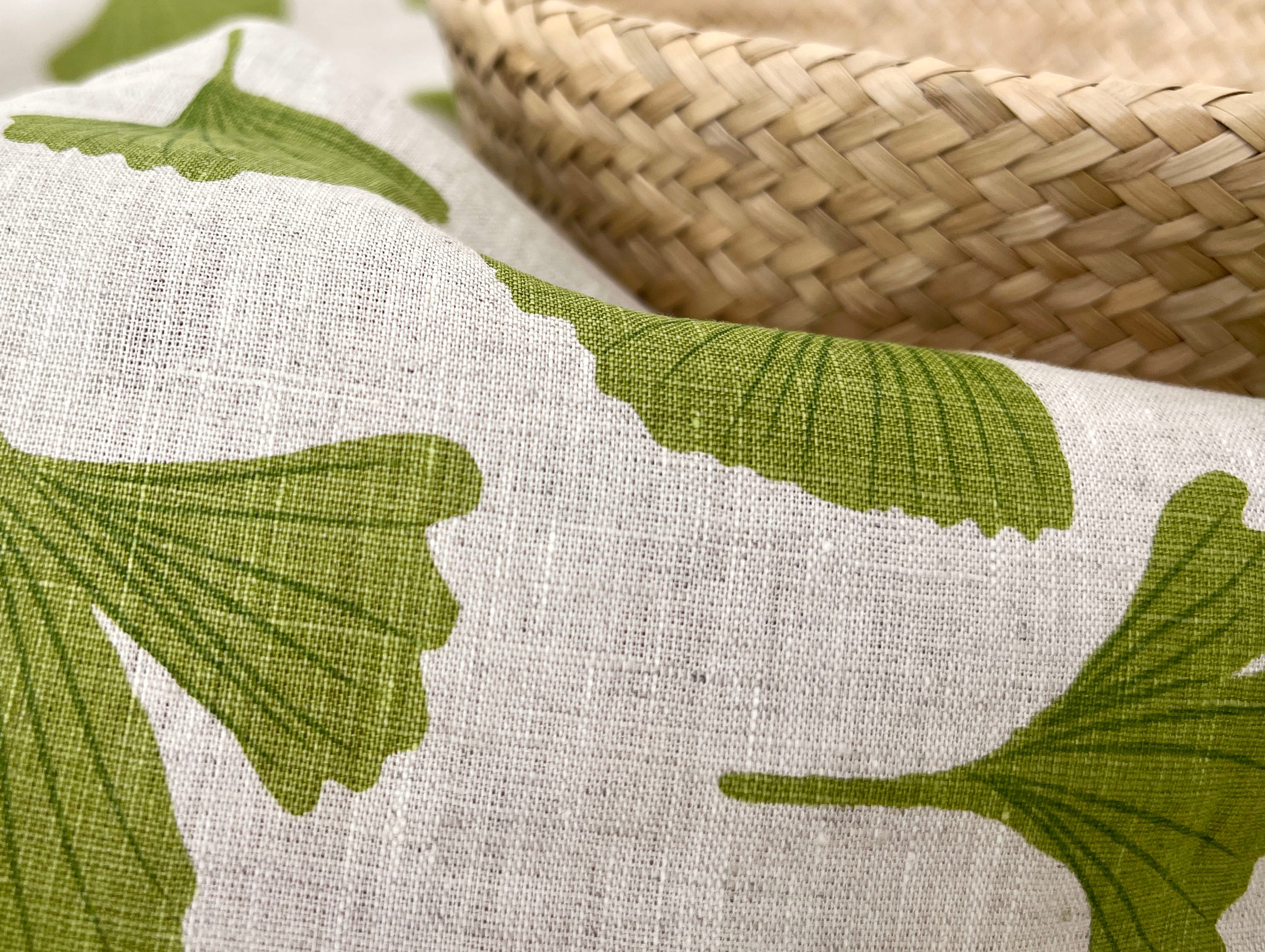 Morning Calm Ginkgo: 100% Linen Fabric 7912 8194 8195