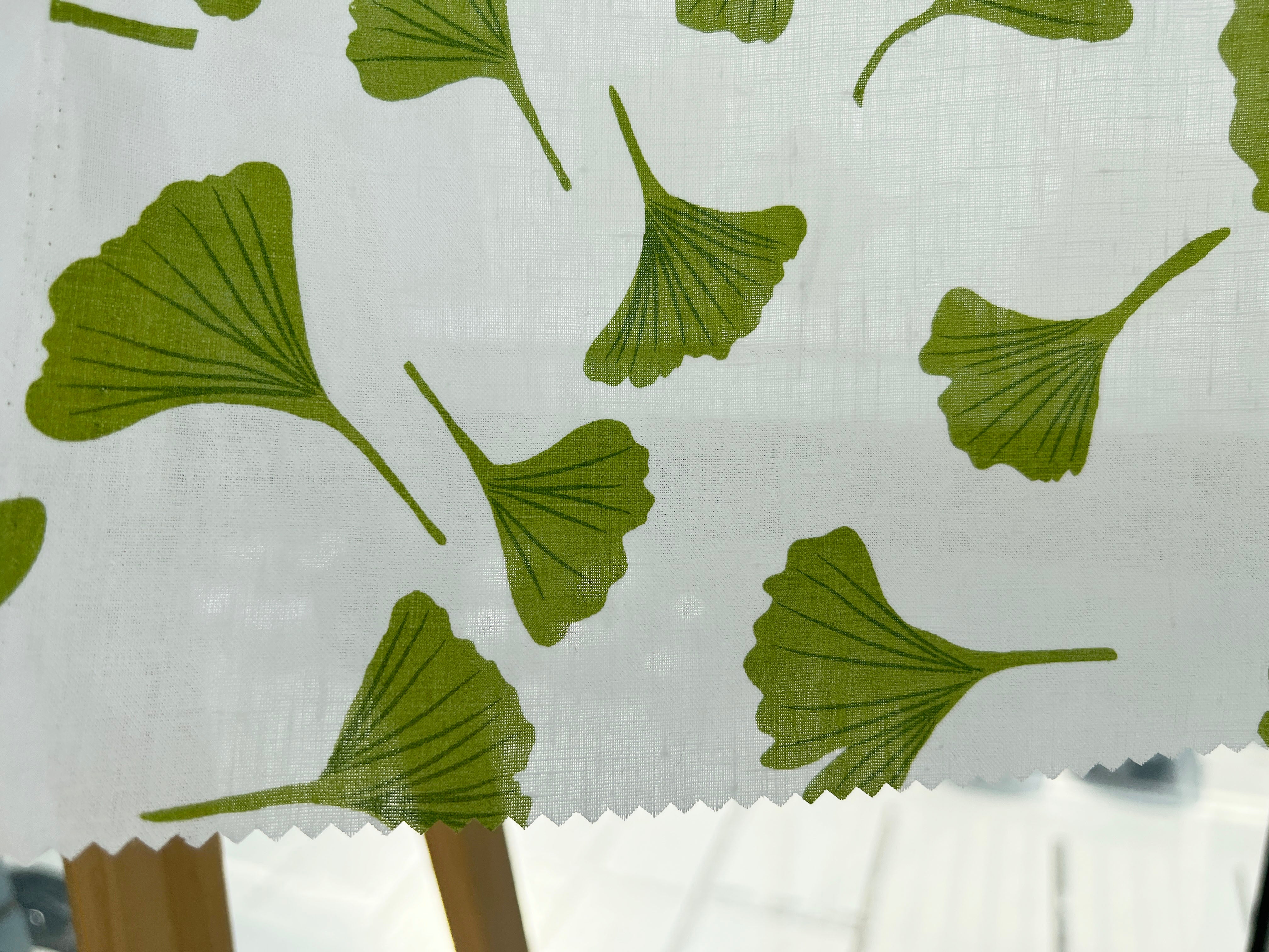 Morning Calm Ginkgo: 100% Linen Fabric 7912 8194 8195