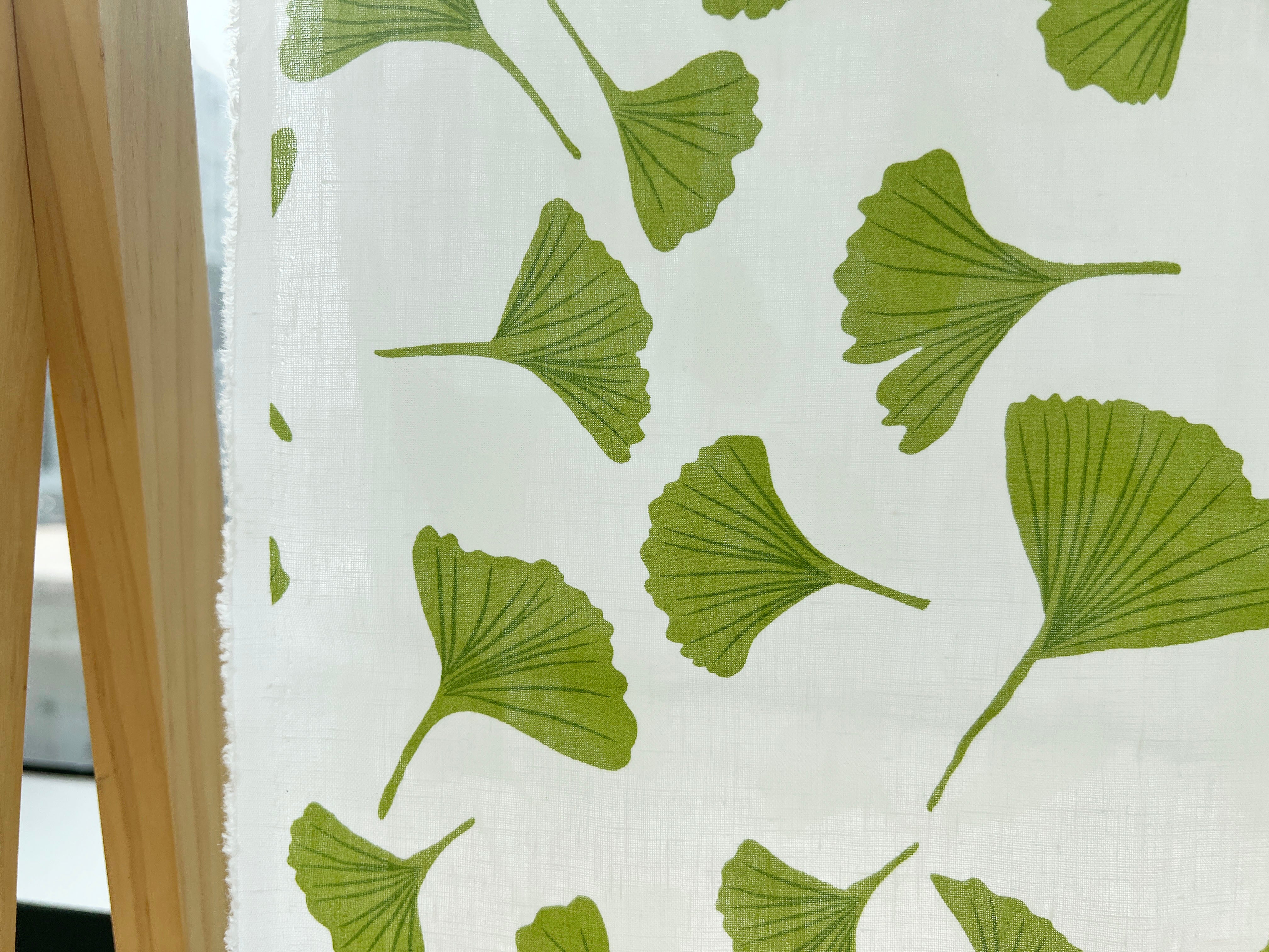 Morning Calm Ginkgo: 100% Linen Fabric 7912 8194 8195