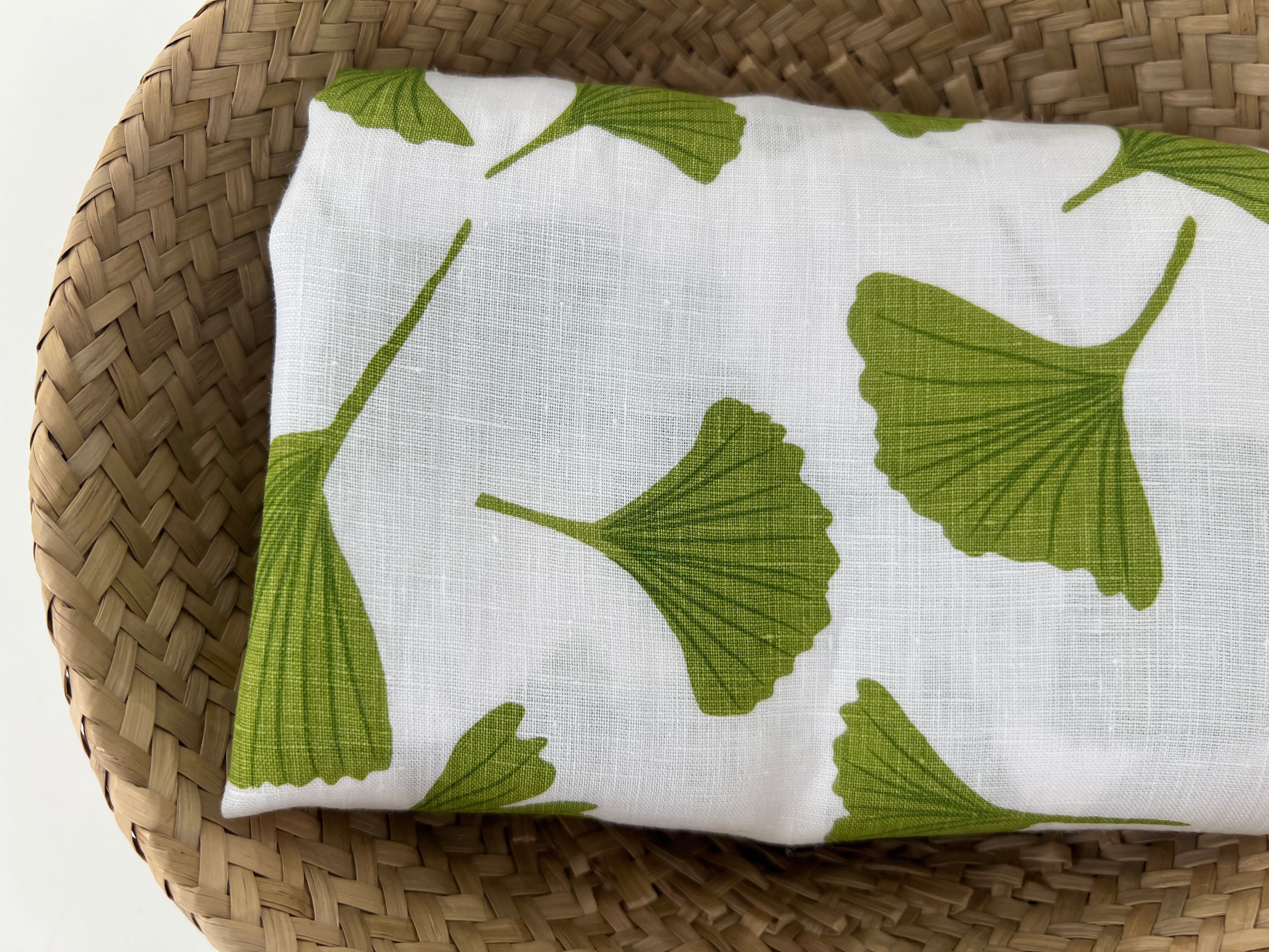 Morning Calm Ginkgo: 100% Linen Fabric 7912 8194 8195
