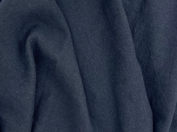 Linen Wool Blend Twill Fabric in Black – Medium-Heavy Weight 7868