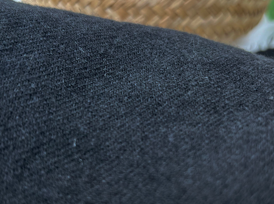 Linen Wool Blend Twill Fabric in Black – Medium-Heavy Weight 7868