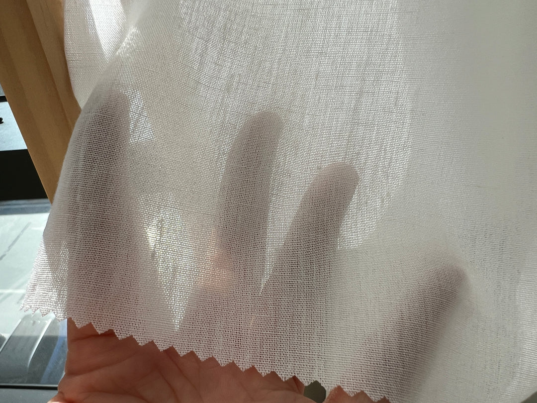White Linen Rayon Fabric – Ultra Lightweight, Gauze Texture, 46” Wide 3226