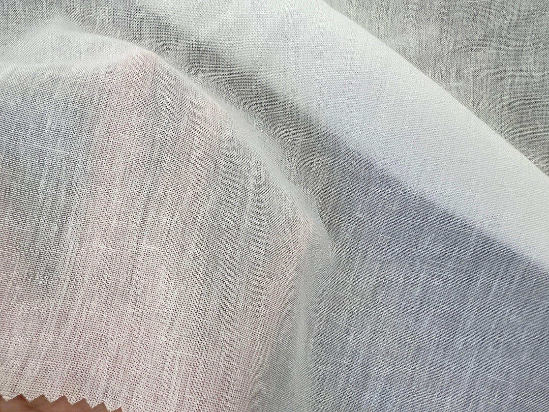 White Linen Rayon Fabric – Ultra Lightweight, Gauze Texture, 46” Wide 3226