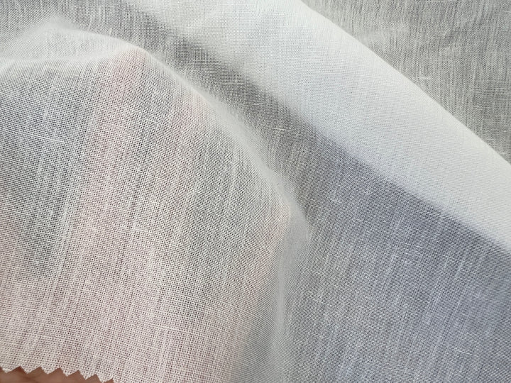 White Linen Rayon Fabric – Ultra Lightweight, Gauze Texture, 46” Wide 3226