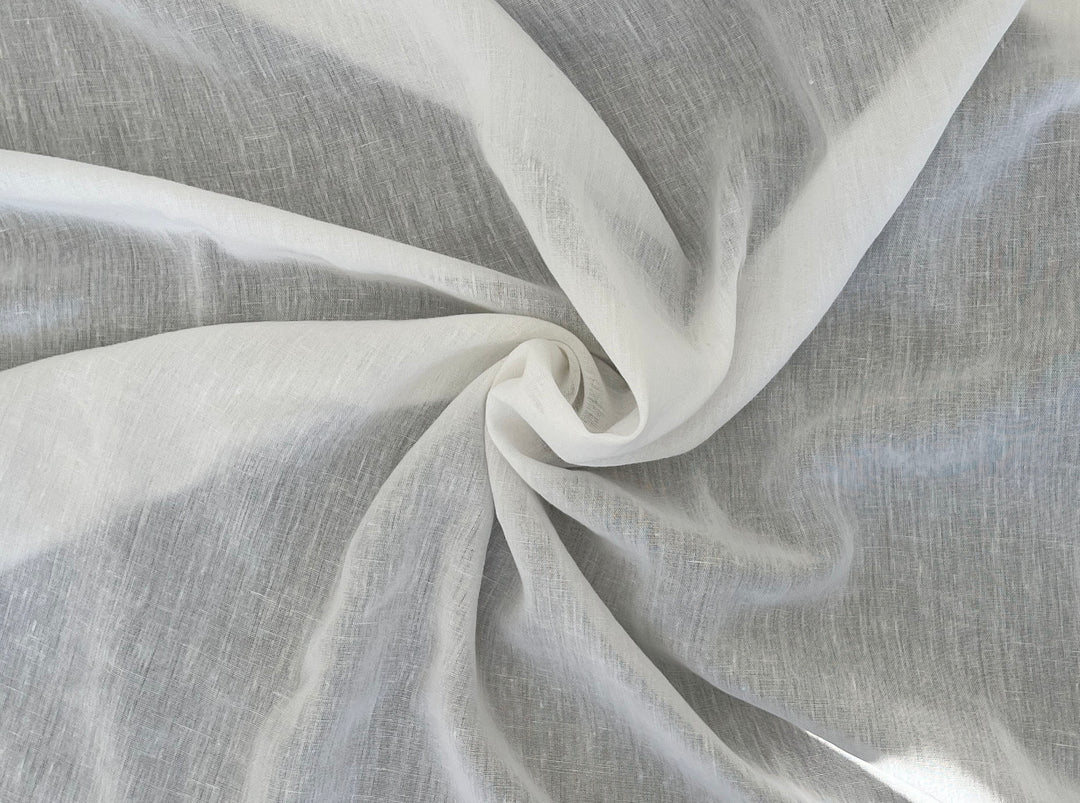 White Linen Rayon Fabric – Ultra Lightweight, Gauze Texture, 46” Wide 3226