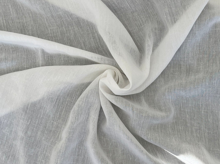 White Linen Rayon Fabric – Ultra Lightweight, Gauze Texture, 46” Wide 3226