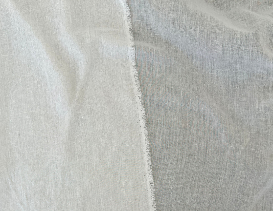 White Linen Rayon Fabric – Ultra Lightweight, Gauze Texture, 46” Wide 3226