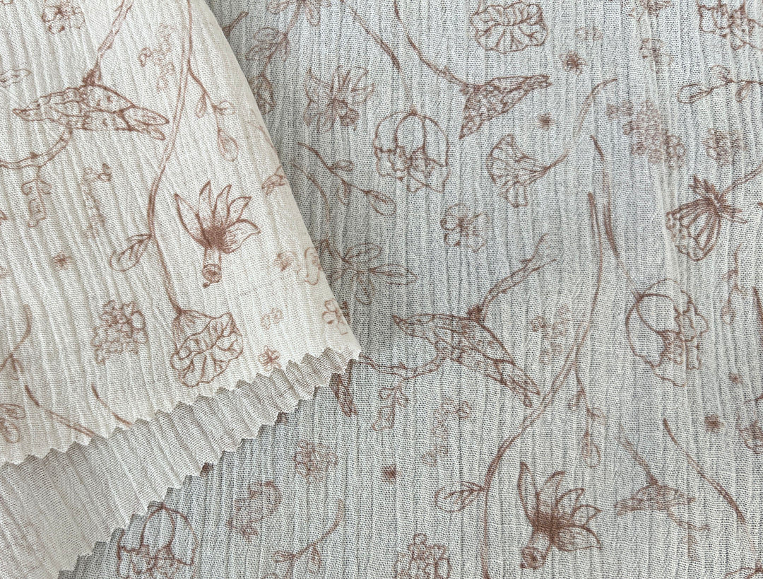 Birds of a Feather, Linen Rayon Print Fabric, Design by Madeline, Madswick Studio, 8222 8223 8224 8225