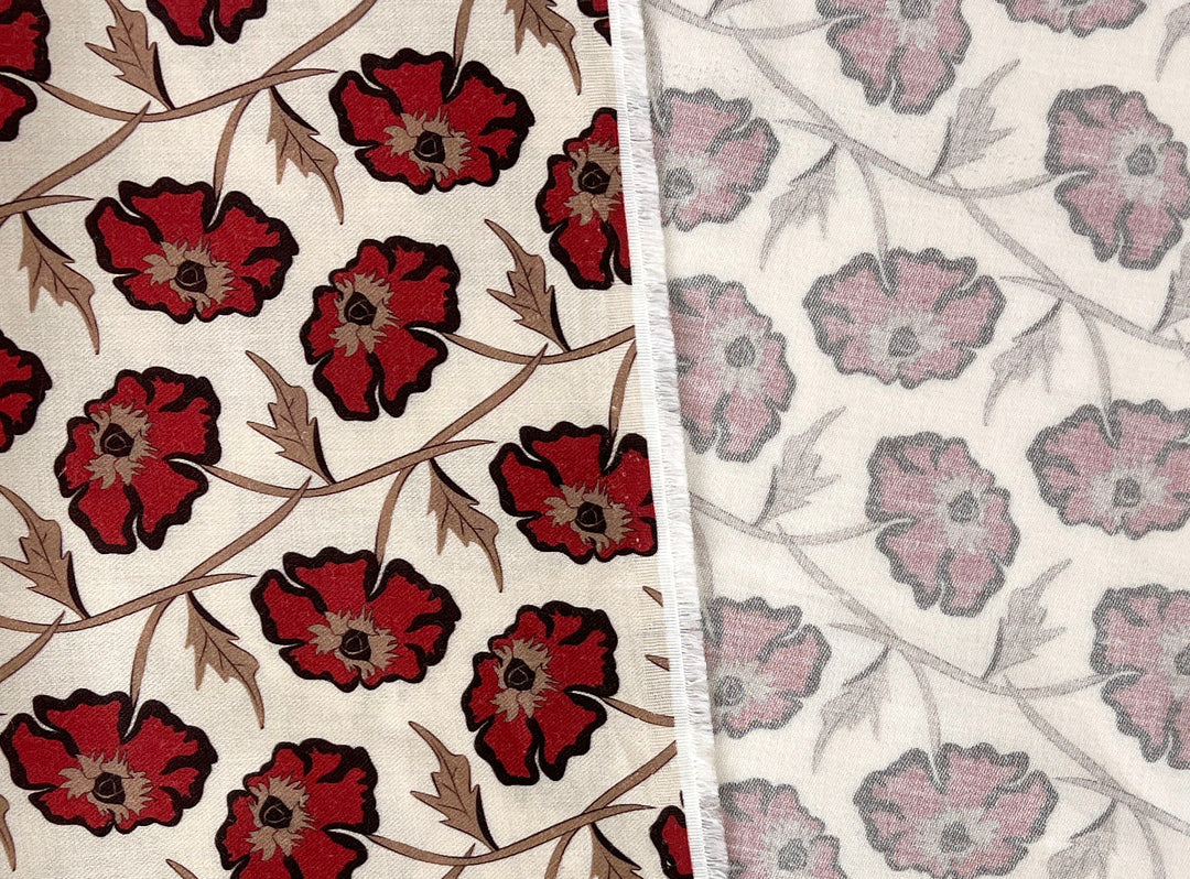 Drifting on the Vineyard – Ramie Cotton Satin Weave Fabric, Design by Madeline, Madswick Studio, 8229 8230 8231