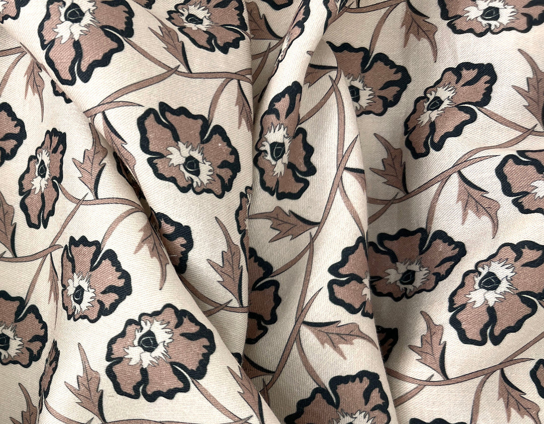 Drifting on the Vineyard – Ramie Cotton Satin Weave Fabric, Design by Madeline, Madswick Studio, 8229 8230 8231