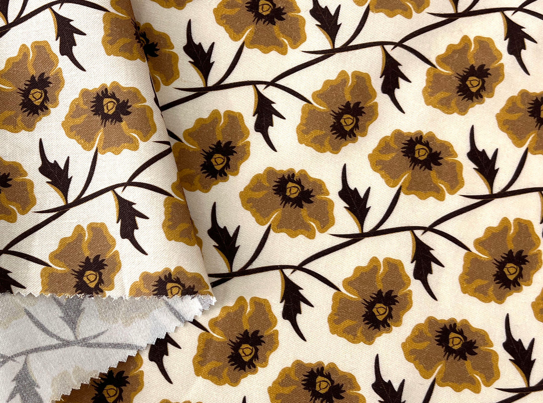 Drifting on the Vineyard – Ramie Cotton Satin Weave Fabric, Design by Madeline, Madswick Studio, 8229 8230 8231