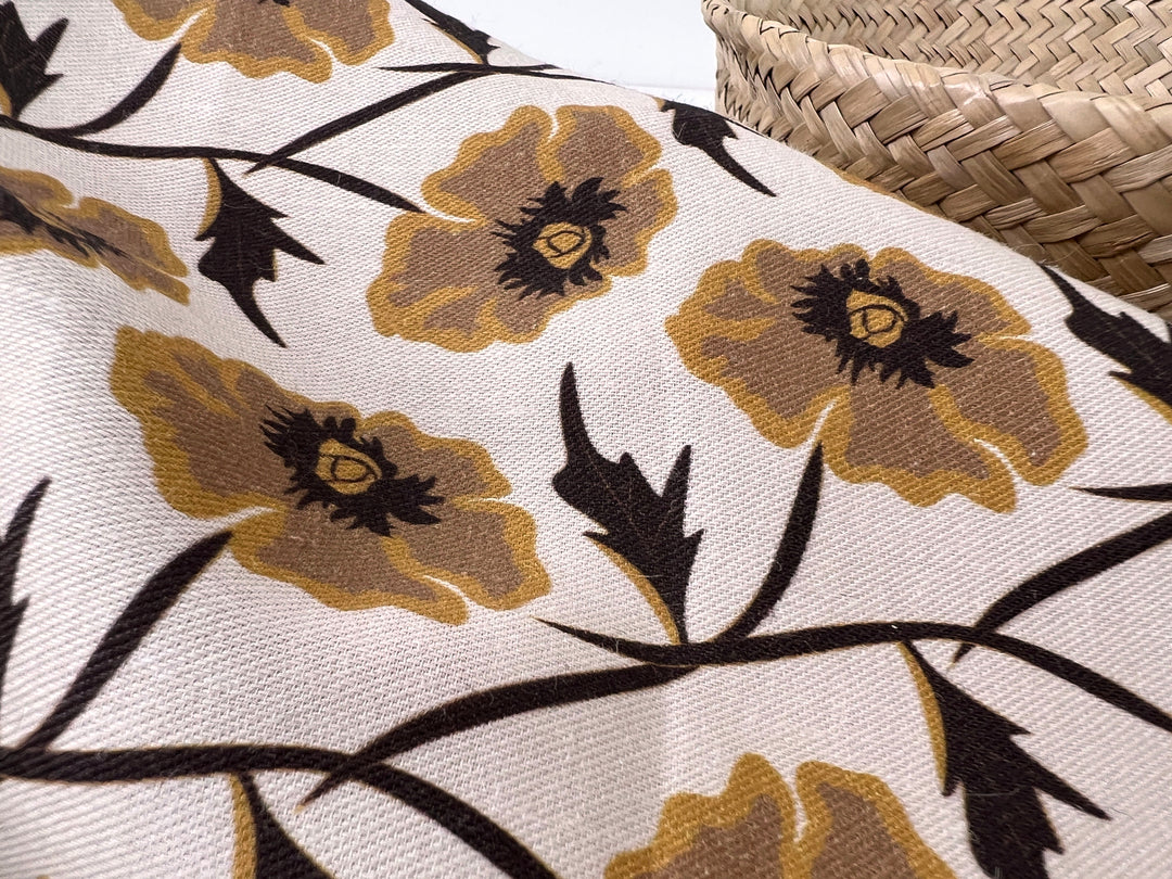Drifting on the Vineyard – Ramie Cotton Satin Weave Fabric, Design by Madeline, Madswick Studio, 8229 8230 8231