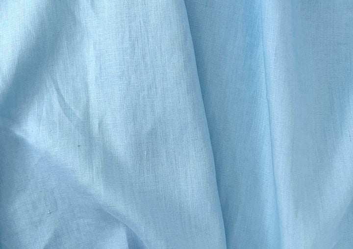 100% Linen Fabric – Sky Blue, Plain Weave, Light–Medium Weight 2551