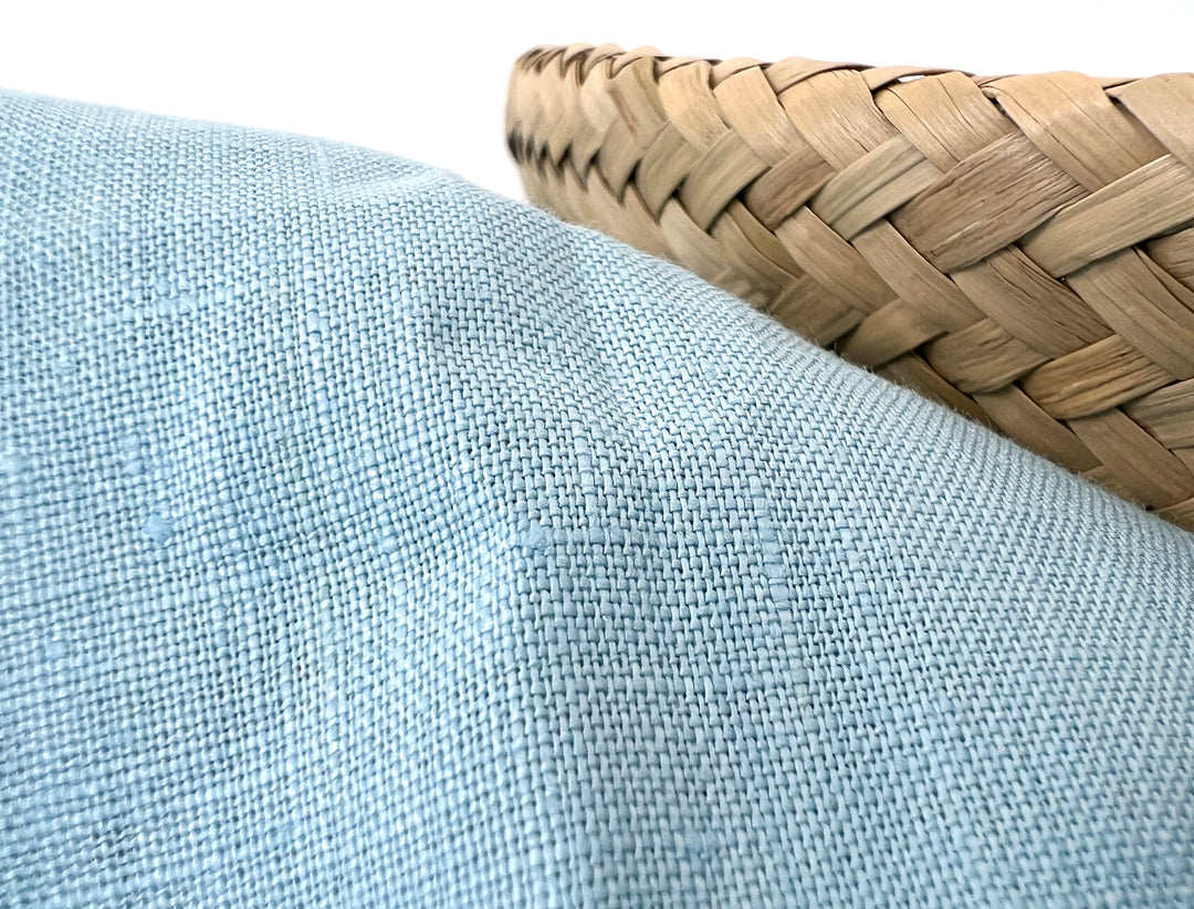 100% Linen Fabric – Sky Blue, Plain Weave, Light–Medium Weight 2551