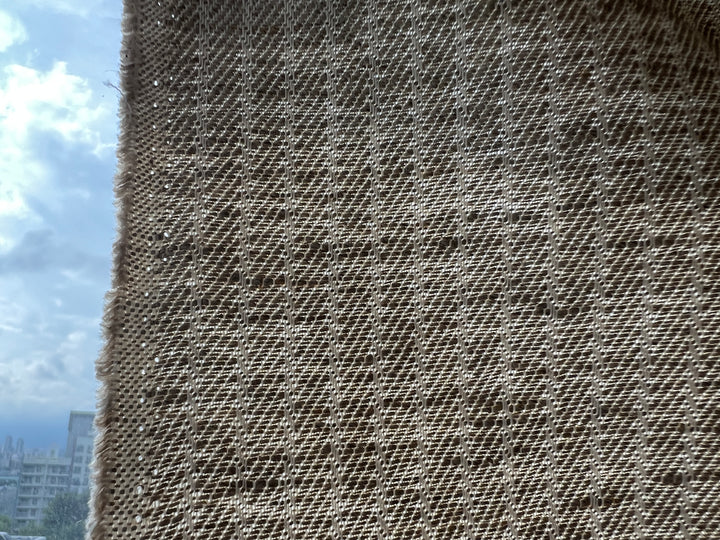 Linen Cotton Fabric – Dobby Herringbone Twill Weave, Medium Heavy Weight 1592