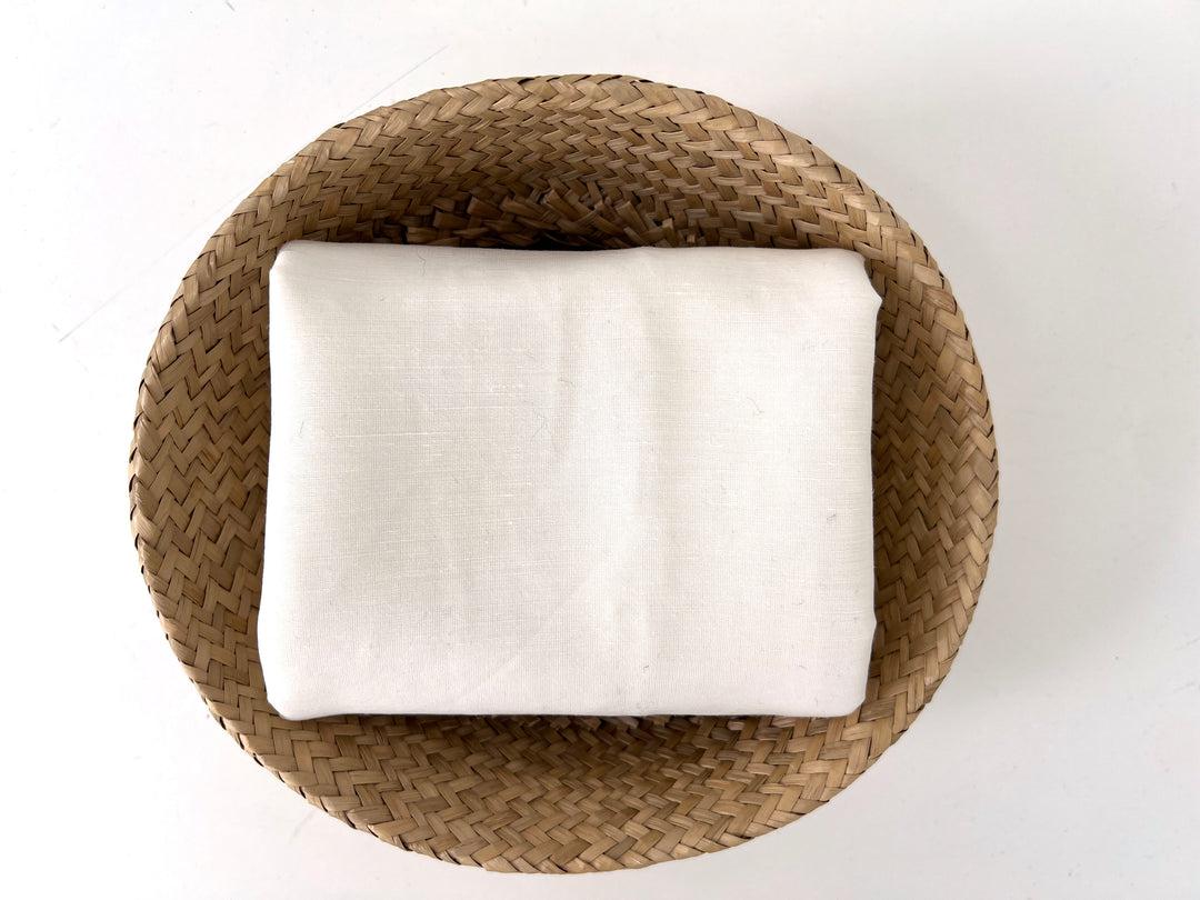 White Linen Nylon Stretch Fabric – Lightweight, Pre-Washed, 60" Wide 8261