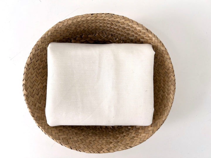 White Linen Nylon Stretch Fabric – Lightweight, Pre-Washed, 60" Wide 8261