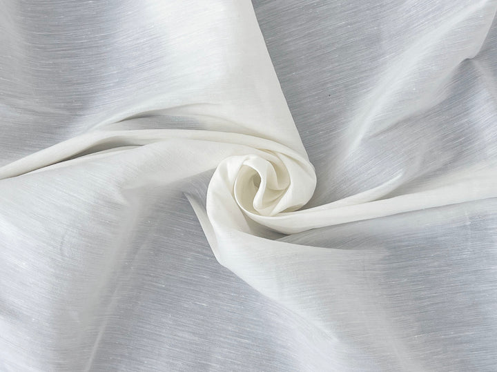 White Linen Nylon Stretch Fabric – Lightweight, Pre-Washed, 60" Wide 8261