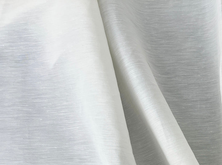White Linen Nylon Stretch Fabric – Lightweight, Pre-Washed, 60" Wide 8261