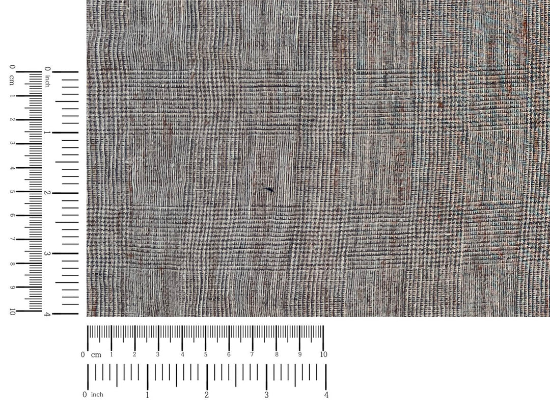 100% Linen Fabric – Brown Melange Glen Plaid, Light to Medium Weight 6447 6448