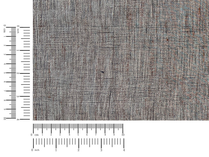 100% Linen Fabric – Brown Melange Glen Plaid, Light to Medium Weight 6447 6448