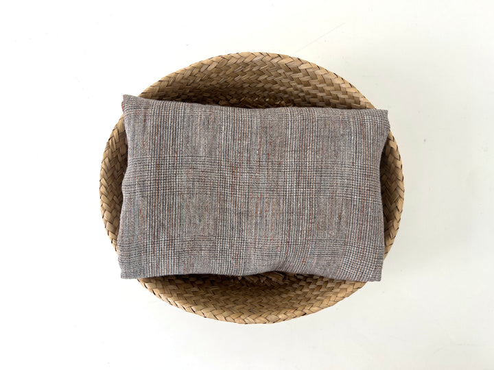 100% Linen Fabric – Brown Melange Glen Plaid, Light to Medium Weight 6447 6448