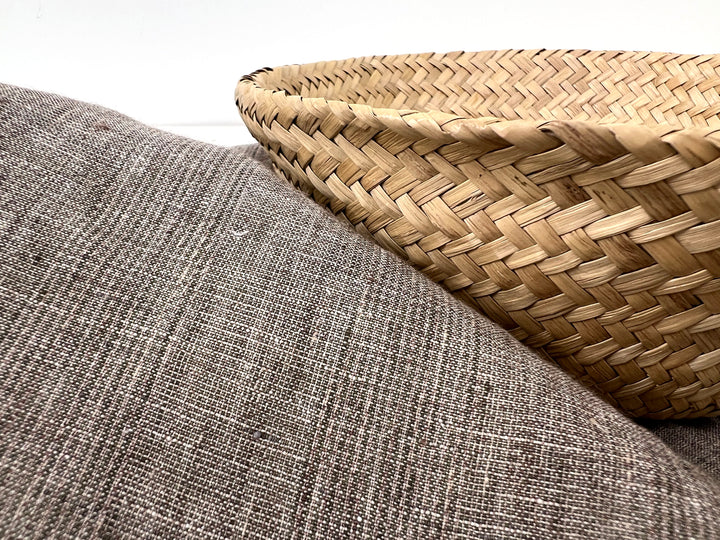 100% Linen Fabric – Brown Melange Glen Plaid, Light to Medium Weight 6447 6448