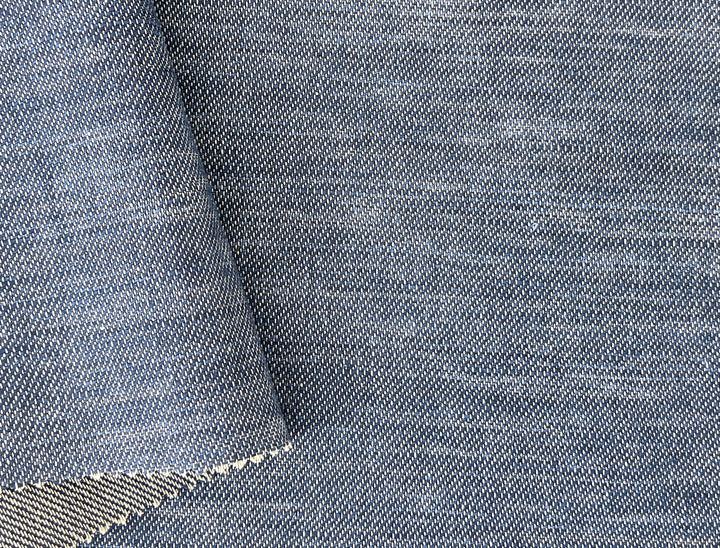 Linen Cotton Fabric – Navy Denim Style Chambray Twill, Medium to Heavy Weight 1567