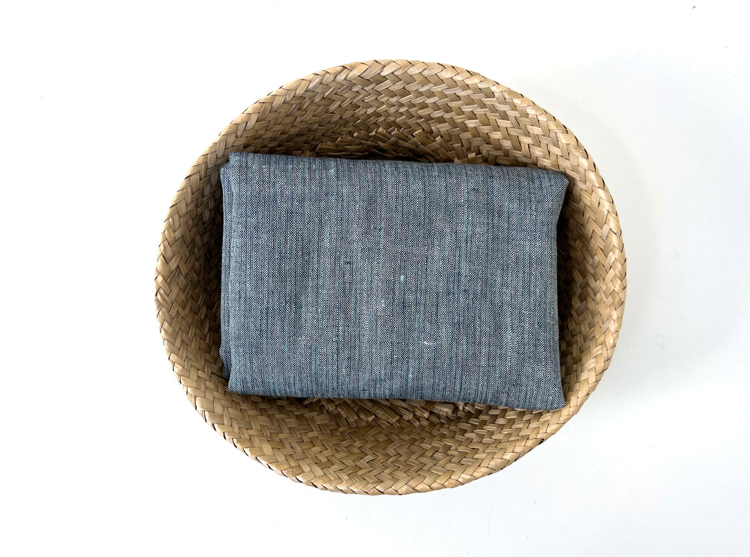 Blue Stripe Linen Lurex Fabric – Metallic Sparkle, Light-Medium Weight 2972