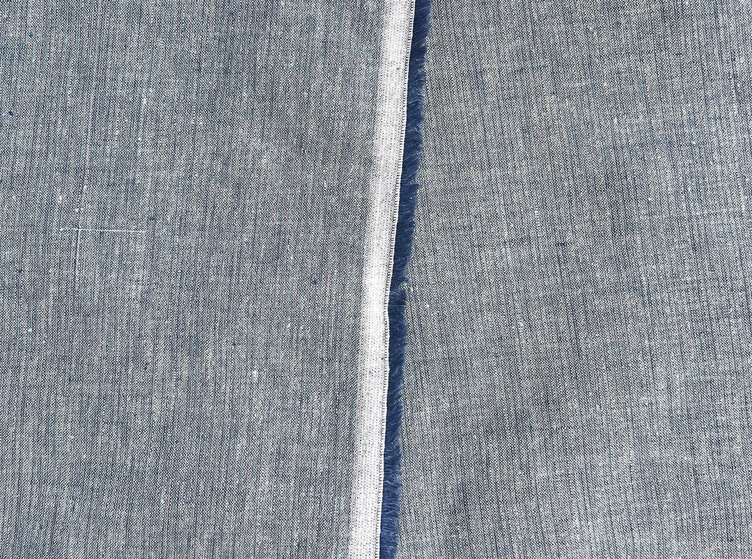 Blue Stripe Linen Lurex Fabric – Metallic Sparkle, Light-Medium Weight 2972