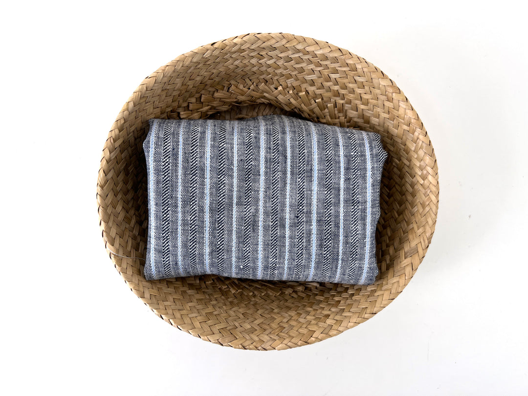 Linen Fabric with Silver Lurex – Striped Dobby Weave, Pre-Washed 2520