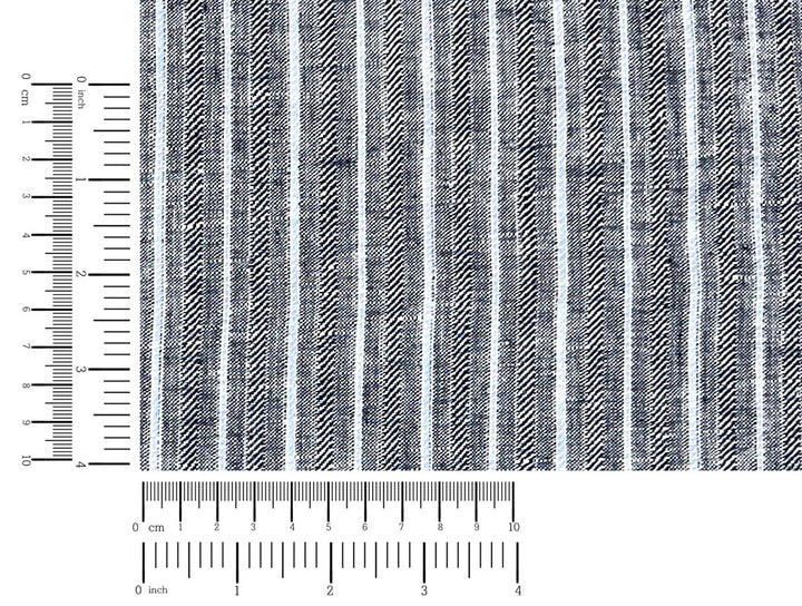 Linen Fabric with Silver Lurex – Striped Dobby Weave, Pre-Washed 2520