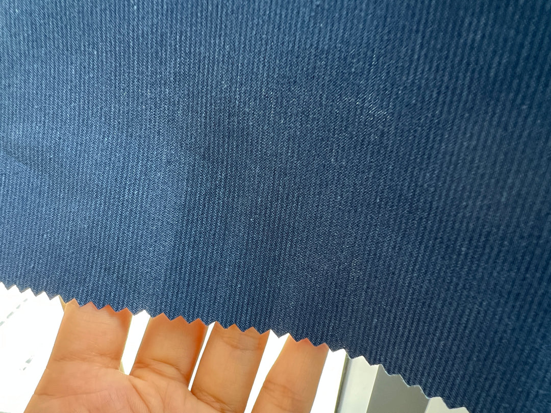 Blue Cotton Polyester Dobby Fabric – Subtle Stripe, Natural Stretch 8270